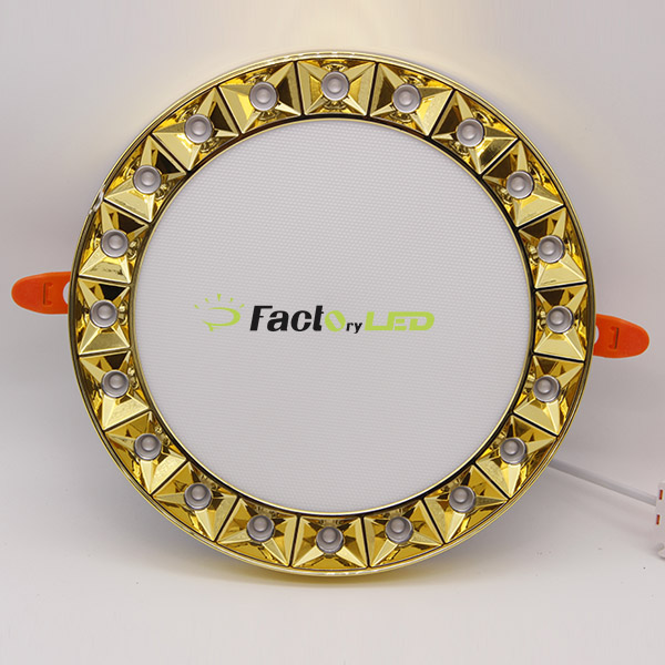 Double Color Panel Light Golden Body Color Recessed Round Adjustable Ceiling Light