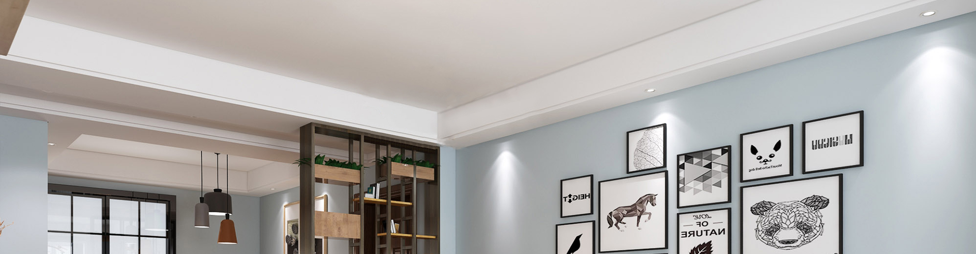 Office indoor ceiling adjustable rimless panel