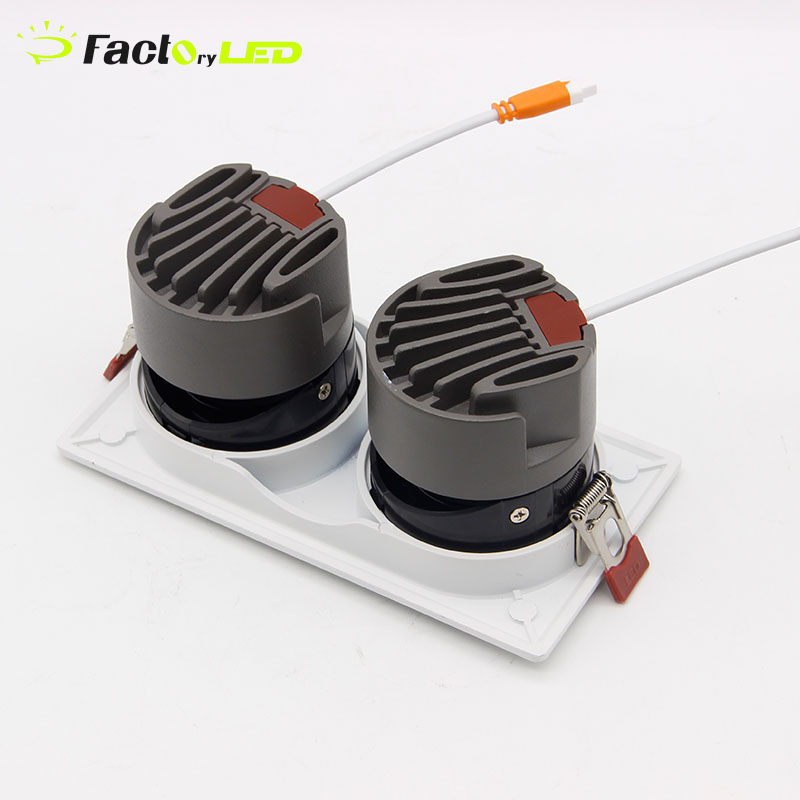 Adjustable COB LED Downlight 12W-60W for DALI Dimmable Antiglare Recessed LED Down Light for Indoor Use IP65 Rating