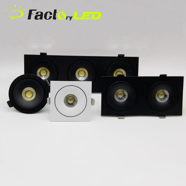 Modern Recessed LightingTriple Head LED Spotlights Square Embedded LED Ceiling Downlights with 360 DegAdjustable Rotating