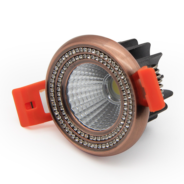 Decoration crystal LED COB ceiling spotlight 5W led downlight round recessed spot lights led ceiling light