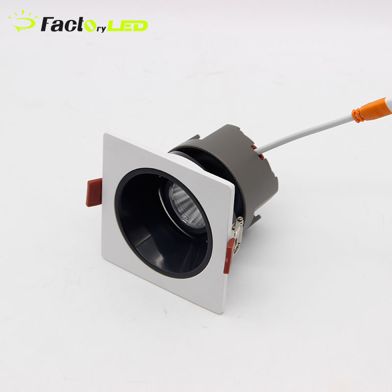 Adjustable COB LED Downlight 12W-60W for DALI Dimmable Antiglare Recessed LED Down Light for Indoor Use IP65 Rating
