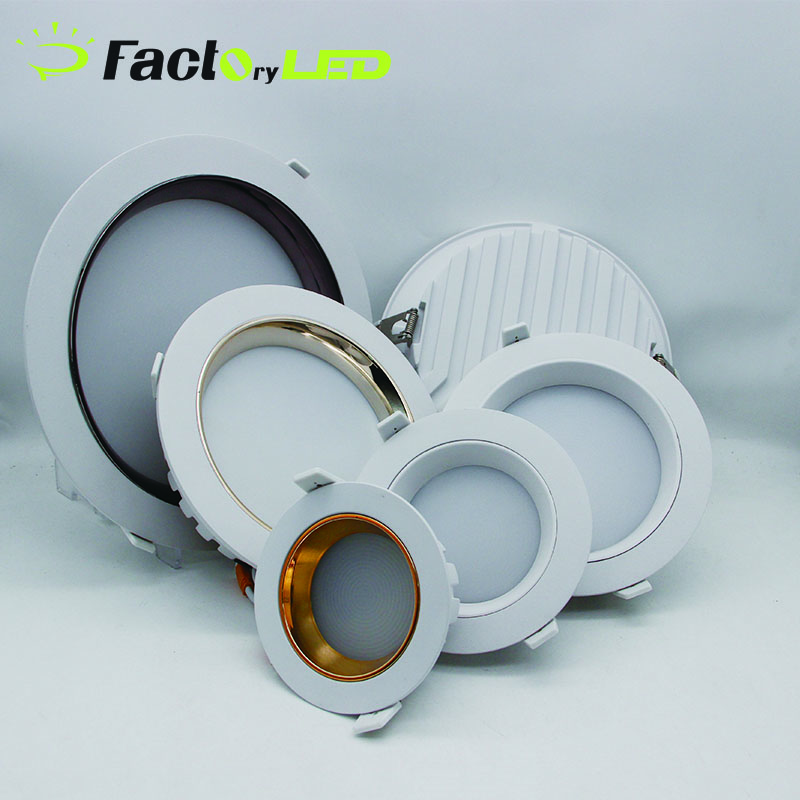 Modern Design Tri-Colour Dimmable LED Downlight7W 9W 15W 18W 24W 36W Ring Aluminum Lamp Body