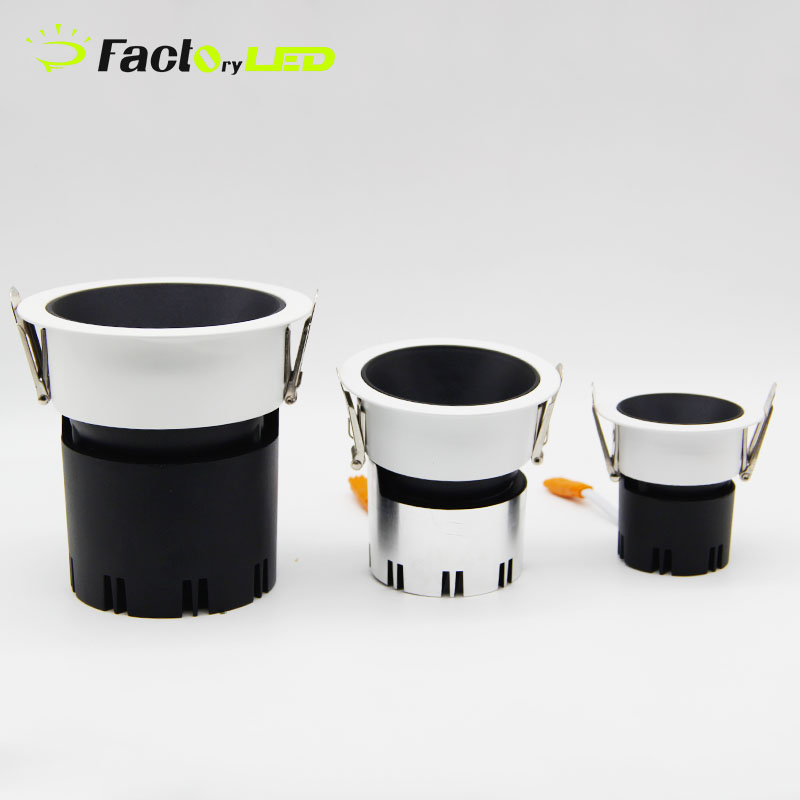 Factory Price Aluminum Recessed Spot Lamp Office Meeting Room 12W LED Commercial Down Light