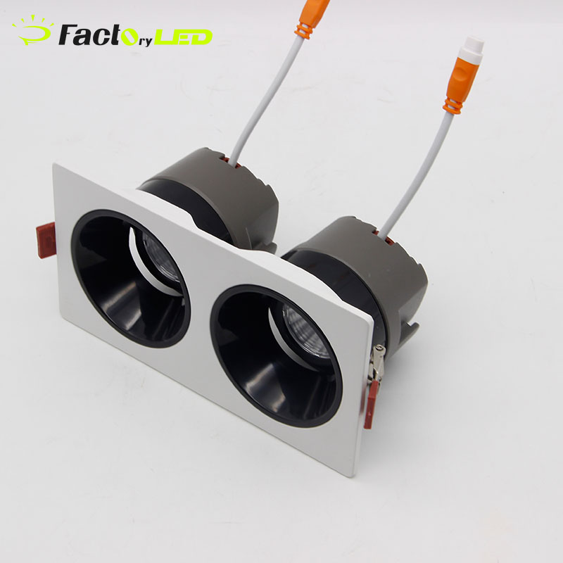 Adjustable COB LED Downlight 12W-60W for DALI Dimmable Antiglare Recessed LED Down Light for Indoor Use IP65 Rating